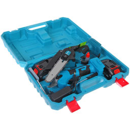 Набор пила цепная+секатор аккумуляторные Mengtai (18В, 2,0Ач Li-ion аккум. 2шт, ЗУ 2 цепочки) MGT-4K