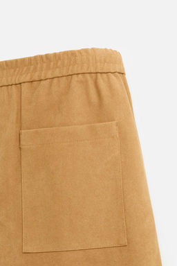 FAUX SUEDE PLEATED BERMUDA SHORTS - Zara фото 11