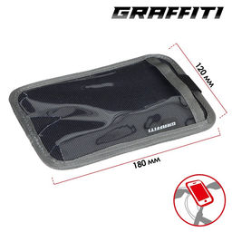 Велосумка GRAFFITI ПОИНТ, на руль, для телефона, цвет серый