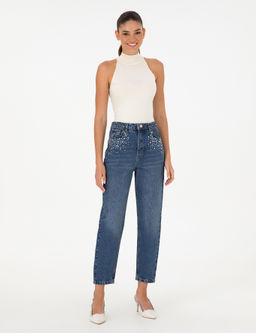 _ndigo Mom High Waist Fit Jean Pantolon