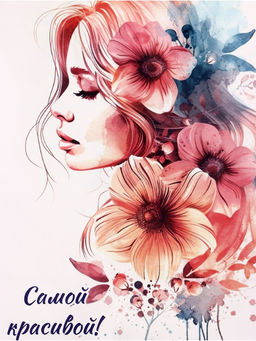 Цена за 2 шт. Пакет подарочный крафт, Самой красивой!, 21?11?27 см