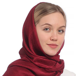 Шелковый палантин 180 х 85 см, цвет винный - Мастерская ПОКРОВ фото 2