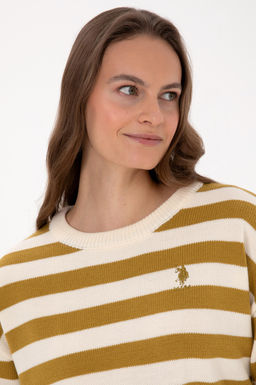 Kad_n Krem _izgili Bisiklet Yaka Kazak - U.s. polo assn фото 2