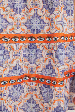 Cini Desenli Dokuma Seritli %100 Pamuk Plaj Mini Elbise TBESS25EL00140 - Trendyolmilla фото 3