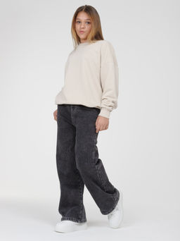 Джинсы-трубы утеплённые для девочек - Синий мир фото 5