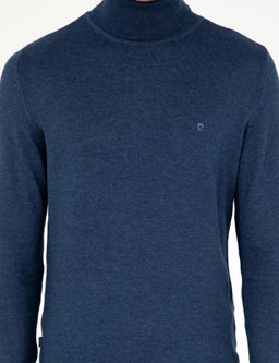 _ndigo Melanj Slim Fit Bal_k__ Yaka Basic Triko Kazak