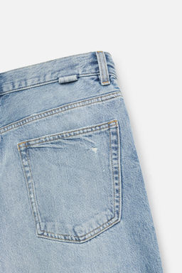 RIPPED BAGGY FIT DENIM BERMUDA SHORTS - Zara фото 9