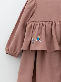 Платье хлопковое сухая роза, розовый - Lesi kids фото 17