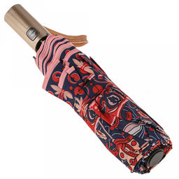 Зонт автомат Дива ткань эпонж (полиэстер) с деколью, 8 лучей, д/купола 95см h58см, 3 сложения, 29см в сложенном виде, механизм против ветра, пластмассовая ручка, цвет красно-синий, 321гр (Китай) - Домашняя Мода фото 6