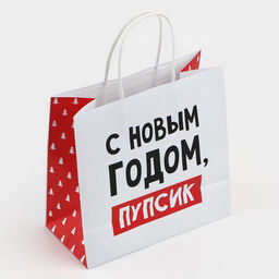 Цена за 2 шт. Пакет подарочный новогодний «С Новым годом, пупсик», 22×22×11 см