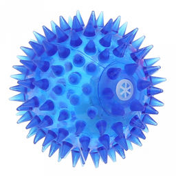 Пэт тойс (Pet toys) Игрушка для собаки Мяч с шипами д6,5см h6,5см, ПВХ, с пищалкой, светящаяся, на картоне, прозрачная, цвета в ассортименте: розовый, синий, желтый, сиреневый (Китай)
