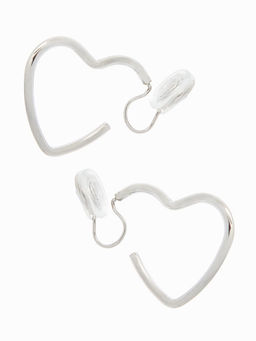 Серьги клипсы для ушей QF «Тренд. Сердечко», цвет серебро