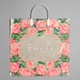 Цена за 10 шт. Пакет «Сады Парижа», полиэтиленовый с пластиковой ручкой, 37×34 см, 80 мкм