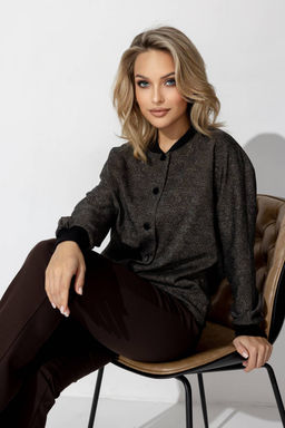 Жакет женский 4323/04/Черный, коричневый - Rise фото 3