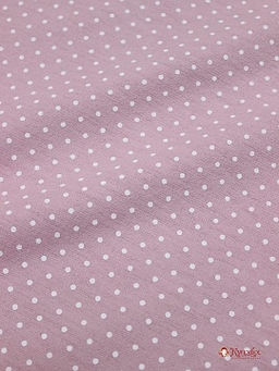 Теплый хлопок Белый горох (2мм) на розовой дымке, ш.1.49м, хлопок-100%, 140гр/м.кв