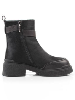 04-HSM704 BLACK Ботинки зимние женские (натуральная кожа, натуральный мех)