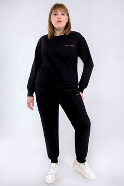 Арт. 2353 Костюм с брюками женский 50-58 (5 шт) Цвет:верх-черный,низ-черный - Калинка фото 6