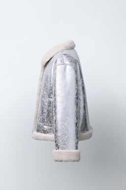 METALLIC DOUBLE-FACED JACKET - Zara фото 3