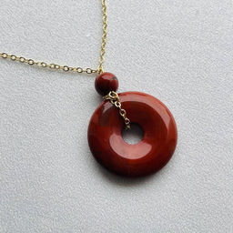 Кулон на цепочке из кирпичной Яшмы - Радуга самоцветов фото 2