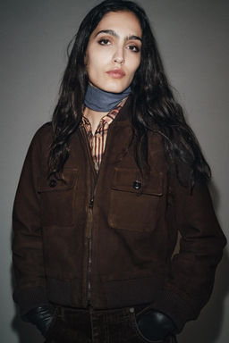 ZW COLLECTION LIMITED EDITION SUEDE LEATHER BOMBER JACKET