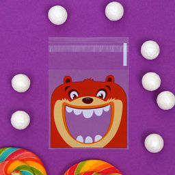 Цена за 100 шт. Пакет БОПП с липкой лентой, "Праздничное ассорти", 10*10+3см