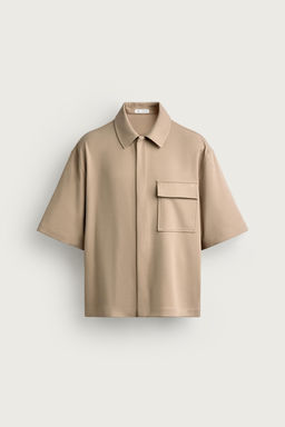 SOBRECAMISA RELAXED FIT BOLSILLO / Beige - Zara фото 6