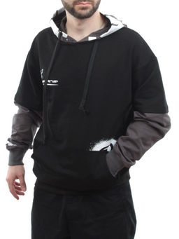 2702 BLACK/GRAY Толстовка мужская (75% хлопок, 20% полиэстер, 5% спандекс)