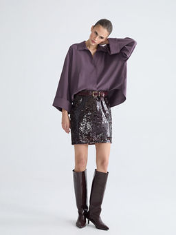 Beli Fermuarl? Pul Payetli Mini Etek