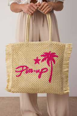 Camel Nak?sl? Puskul Detayl? Has?r Kad?n Maksi Boy Tote Omuz Canta TAKSS25OC00049 - Trendyolmilla фото 10