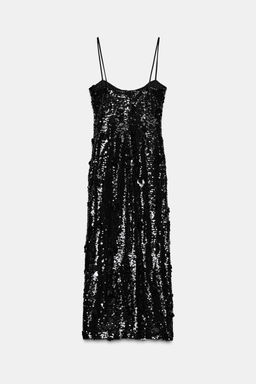 FLORAL SEQUIN MIDI DRESS - Zara фото 3