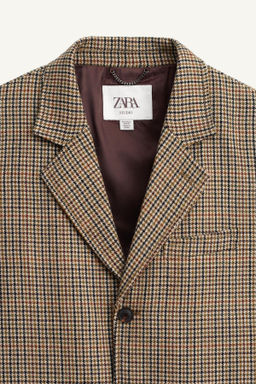 LIMITED EDITION CHECKED WOOL SUIT BLAZER - Zara фото 9
