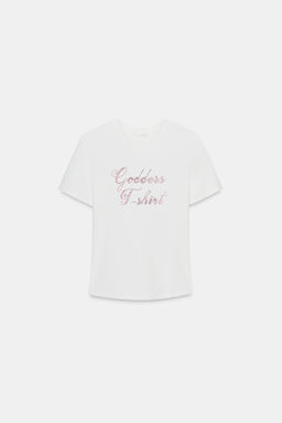 RHINESTONE SLOGAN T-SHIRT - Zara фото 4