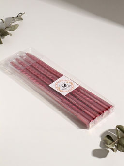 Набор свечей витых, 2.2×30 см, 4 шт., рубиновый металлик