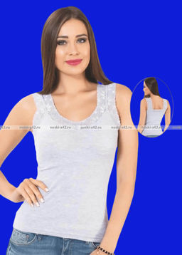 Цена за 1 шт. Майки женские Miss Emma Турция Кружево серые