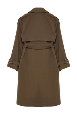 Trendyolmilla Haki Kemerli Ruzgarl?k Detayl? Su Itici Uzun Trenckot TWOSS21TR0005  фото 64