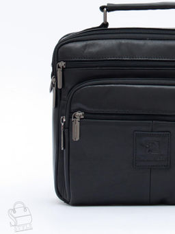 Сумка мужская кожаная 608M black Fuzhiniao