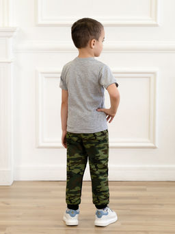Брюки детские камуфляж черные вставки