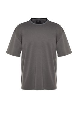 TRENDYOL MAN Premium Tas Oversize/Genis Kesim Triko Bantl? Dokulu Pike T-Shirt TMNSS23TS00079 - Trendyolmilla фото 14