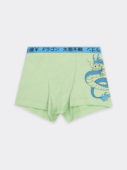 Трусы для мальчиков боксеры мультипак (2 шт.) в пыльно-зеленом цвете с драконами - Mark formelle фото 6