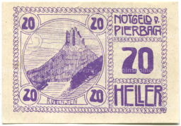 Банкнота 20 геллеров 1920 года Австрия  Пирбах (нотгельд)
