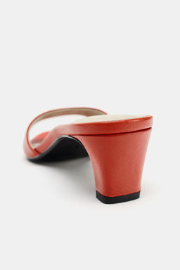 MULE PIEL TAC?N / Naranja - Zara фото 6