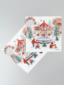 Цена за 3 шт. Салфетки бумажные двухслойные «Новогодние забавы», 33х33 см, 20 штук
