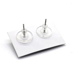 Серьги гвоздики (пусеты) из лазурита Афганского граненый квадрат 9,5*9,5*4мм.