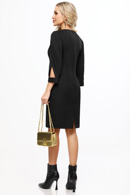 Платье черное с вырезом на рукавах - Dstrend фото 5