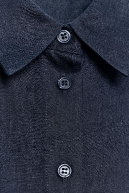 CAMISA LINO 100% ZW COLLECTION / Marino - Zara фото 6