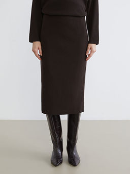 Beli Lastikli Triko Etek