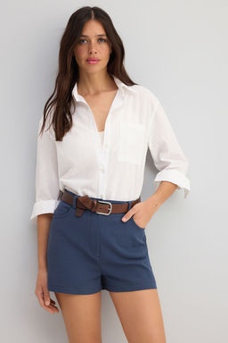 Trendyolmilla Beyaz %100 Pamuk Gabardin City Boy Sort & Bermuda TWOSS25SR00210 фото 8