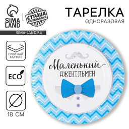 Цена за 10 шт. Тарелка одноразовая бумажная «Маленький джентльмен»