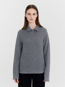 Поло женское серое