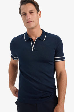 Standart Fit Polo Yaka Triko K_sa Kollu Ti__rt